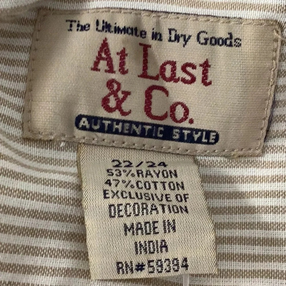 At Last & Co. Striped Button Shirt a size 22/24 New Without Tags - Picture 4 of 7